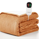 Homemate Heated Blanket Electric Throw - 50"x60" Heating Blanket Throw 1/2/4/6/8 Hours Auto-Off 10 Heat Levels Over-Heat Protection Soft Flannel Sherpa ETL Certification