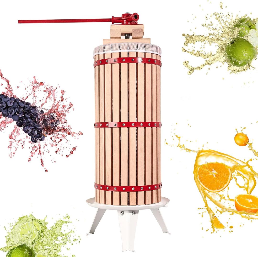 YUDA Upgraded 7.9 Gallon (30L) Manual Fruit Wine Press with 12 Blocks 100% Nature Oak, Cider Apple Grape Berries Crusher Juice Maker