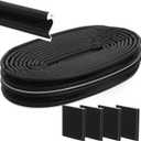 Weather Stripping Door Seal: 40FT V-Shaped Door Weather Stripping Soundproof Weather Stripping Door Seal Strip with 4 Gaskets for Doors and Windows with Slot,Black