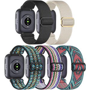 5 Pack Elastic Nylon Watch Band Compatible with Amazfit Bip 6/ Bip 5/Gtr 4/Gtr 3/Gtr 2/47mm/Balance, 22mm Elastic Watch Strap for Men and Women