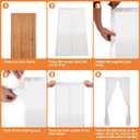 EVA Insulated Door Curtain Magnetic Screen Door Frosted Privacy Door Screen with Full Magnets Easy Install Screen Size 38x82 inch Fit Door Size 36x80 inch (36x82", White)
