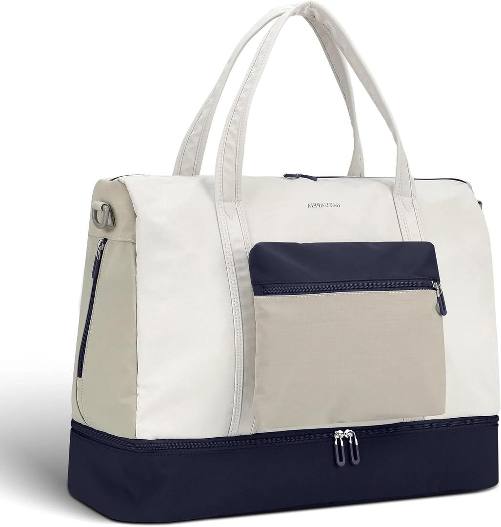 Women's Weekender bag Travel Duffel Bag with Shoe Compartment 21-inch Airline-Approved Carry-On, 2-Piece Overnight Bag Set Personal Item Luggage
