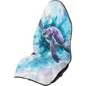 Blue Turtle Car Seat Cover Front Seats Only Universal Fit Most Cars Easy to Install Anti-Slip Back Fabric Waterproof Bucket Towel Seat Covers for Trucks SUV Jeep