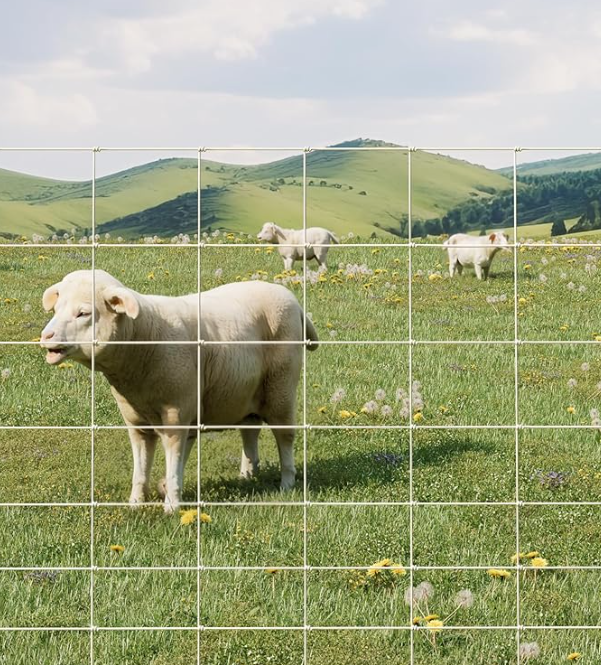 GarveeLife Cattle Farm Fence, 5 ft x 328 ft Galvanized Wire Fencing for Goat, Deer, Hog Yard Livestock Animals Protection