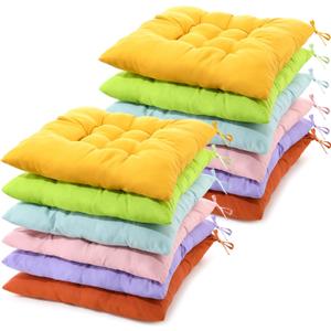 Geetery 12 Pcs Floor Pillows for Classroom Bulk Square Seating Cushions for Floor Chair School Kindergarten Reading Corner, 15.7'' Large Thick Meditation Cushions Yoga Nursery Daycare (Candy Color)