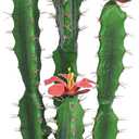 30inch Fake Cactus with Red Flowers, Faux Desert Cacti Fake Cactus Plant, Lagre Artificial Succulents Plants for Indoor and Outdoor Home Office Decor