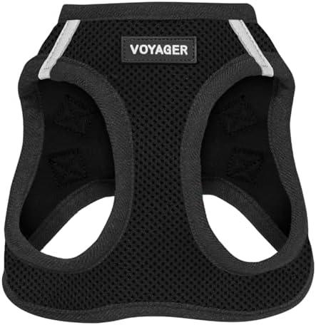 Best Pet Supplies Voyager Step-in Air Dog Harness - All Weather Mesh, Reflective, No Pull Harness for Small, Medium Dogs, Cats - Secure with Hook & Loop Fastener, Buckle, Double D-Rings - Black, M