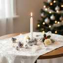 Silver Modern Doughnut Shaped Candlestick Holder, Small Decorative Taper Candle Holder for Bathtub Bedroom Livingroom2 Pack