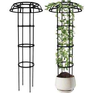 65 Inch Garden Trellis for Climbing Plants Outdoor, Mushroom Top Trellis for Potted Plants, Vines, Roses, Clematis, and Vegetables, Plant Trellis Support 2 Pack