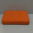 Foot Stool Ottoman Sofa Stool Small Footrest Fabric Upholstered Ottomans Rest Footstools Shoe Stools Solid Wood Decor Balcony Living Room ，10 Colors (Color:Orange,Size:40X28X28CM)