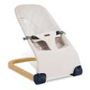 Baby Bouncer,Portable Baby Bouncer Seat & Foldable with 3 Height Adjustments, Ergonomic Bouncer for Babies 0-6 Months, Wood Grain Style, Natural Vibrations, Includes Storage Bag (Beige)