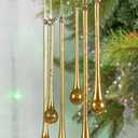 Red Co. 6" and 8" Decorative Golden Glass Icicle Drop Hanging Christmas Tree Ornaments, Holiday Season Dcor  Set of 6