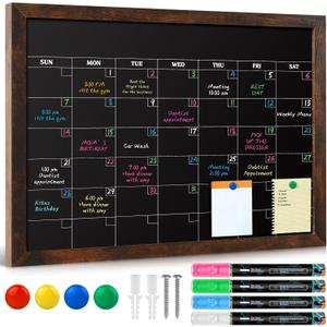 GOTIDEAL Chalkboard Calendar 36"x 24" Magnetic Chalk Calendar for Wall