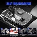 5PCS Real Carbon Fiber Gear Shift Panel Trim Compatible with 20192025 BMW 3 Series G20 & 20212025 BMW 4 Series G22 G23, Interior Decor Sticker Accessories for 330i 430i M340i M440i