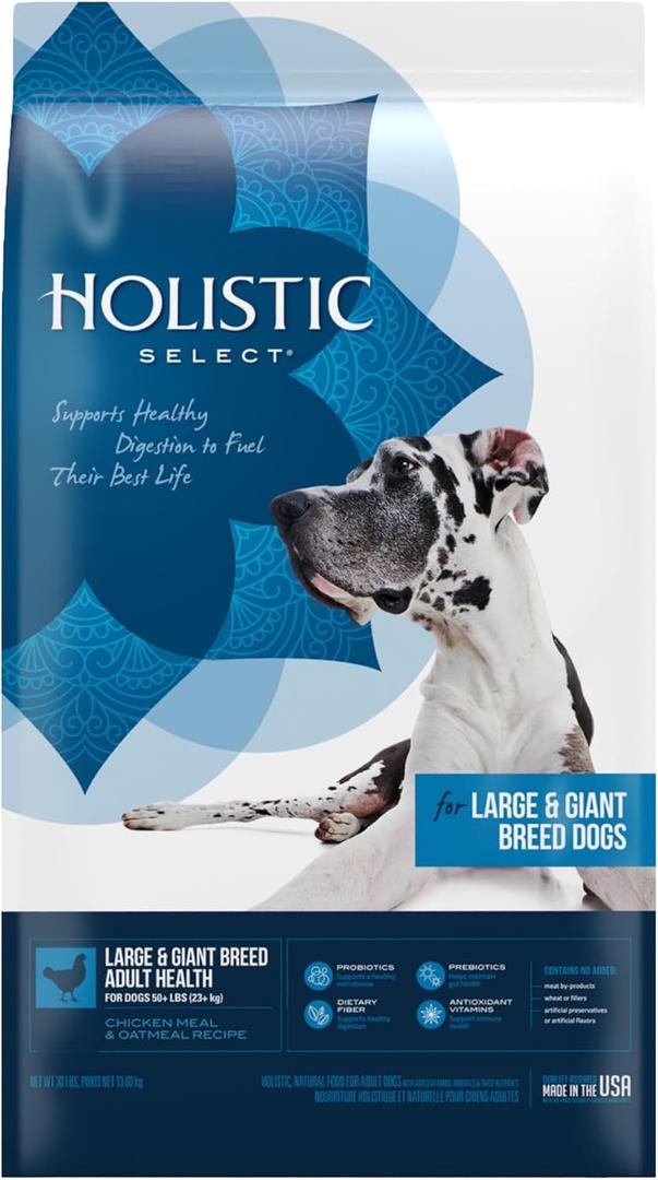 Holistic Select Natural Dry Dog Food, Large & Giant Breed Adult Recipe, 30-Pound Bag BB 3/27/27