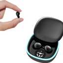 Invisible Small Mini Wireless Bluetooth Earbuds for Small Ears Sleep Low Profile Tiny Discreet Hidden Earbuds for Work Invisible Ear Buds Headphones Black
