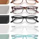 JOLISU 5 Pack Reading Glasses For Women, Spring Hinges, Sturdy and Durable（2.50)