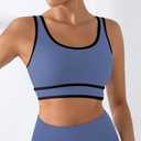 XUNYU Padded Sports Bras for Women Support Push Up Workout Tops Open Back Yoga Gym Bra U Back Crop Tank Top with Built in Bra (Black)