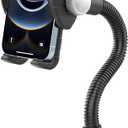 Gooseneck Phone Holder Mount for Wheelchair/Stroller/Boat/Treadmill/Spin Bike/Mic Stand, Cell Phone Handlebar Clamp with Adjustable Arm for iPhone 16 Pro Max, Galaxy, All 4-7" Smartphone