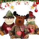 2025 New Extra Large Christmas Gift Bags with Zipper  Reusable Flax Fabric Apple & Candy Bags Featuring Santa Claus, Snowman, and Reindeer  Perfect for Holiday Decor & Gifting