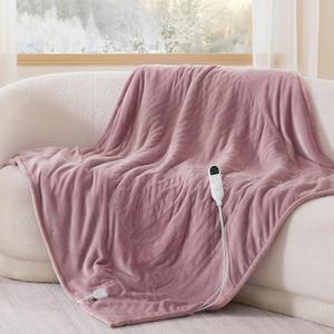 Bedsure Heated Blanket Throw Blanket with Preheat Function - Fast Heating Electric Blanket, Soft Flannel Throw with 6 Time Settings(Up to 10H), 6 Heating Settings, Gifts for Grandma (50"x60", Pink)