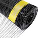 48in x 100ft 1 inch Hardware Cloth 16 Gauge Black Vinyl Coated Welded Wire Fence Wire Mesh Roll Rabbit Wire Chicken Wire Fencing Gopher Wire Cloth Garden Fence Poultry Netting Rodent Wire