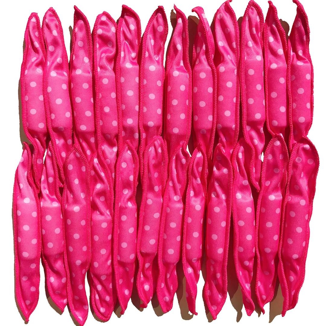 40 Soft Heatless Hair Curlers - Large Overnight Pillow Sponge Rollers for Curly Hairstyle (Rose red)