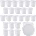 AKOLAFE 24 Pack Small Paint Bucket for Painting Pint Touch Up Paint Containers with Lids Empty Paint Cans Plastic Paint Storage Containers 1/2 Quart Paint Cans Hand Held Paint Pail for Leftover Paint