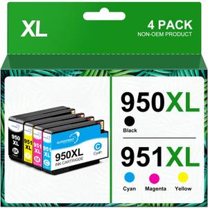 950 XL 951 XL Combo Compatible for 950XL 951XL Ink Cartridge Replacement for OfficeJet Pro 8600 8610 8620 8100 8630 8660 8640 8615 76DW 251DW (Black, Cyan, Magenta, Yellow)