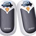 Hand Warmers Rechargeable 2 Pack with LED Display, 4 Heat Settings & Fast Heating, Portable Electric Hand Warmers for Camping Hunting Commuting, Valentine's Gifts for Men Women (Black/White)