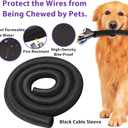 Cord Protectors from Pets No Chew 8.2ft 1/2inch, YCLYC Spilt Wire Protector Tubing Cable Sleeve, Black Cord Wrap Cable Organizer, Power Wire Organizers for Cords, Cable Management Under Desk, Computer