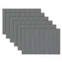 Dainty Home Sparkles Woven Vinyl Reversible Rectangular Placemat Set Of 6 - Silver