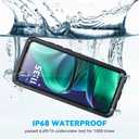 Lanhiem for Moto G Stylus 2025 5G Case [Not fit for 2024], IP68 Waterproof Dustproof Built-in Screen Protector, Rugged Full Body Shockproof Phone Cover for Moto G Stylus 5G 2025, Black/Clear