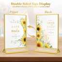 Acrylic Gold Sign Holders 5x7, 12 Pack Wedding Gold Table Number Holders, Double Sided Photo Display Picture Frame Paper Stand, Clear Flyer Stand Menu Holder for Wedding, Home, Party, Restaurant
