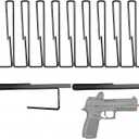 Gun Storage Handgun Hangers Vinyl Coated Steel Pistol Rack Fit 22 Caliber and UP Shelf Mount for 5/8"-1" Thick Shelves Space Saving Safe Storage