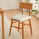 MissSoul 1 Square Seat Cushion Chair Pads for Kitchen Dining Chairs, Soft Comfort Velvet Chair Mat Pillow Cushions with Ties for Office Desk Living Room Tatami 15.5", Ivory