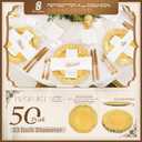 Showgeous Round Charger Plates 50 Pack 13” Gold Plastic Reef Rim