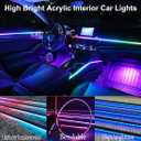 Interior Car LED Strip Lights, Acrylic LED Lights RGB Dreamcolor 6 in 1 with 175 inches 593 LEDs Fiber Optic Ambient Lighting Kits,APP and Remote Control 16 Million Colors Car Neon Lights