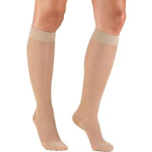 Truform Sheer Compression Stockings, 15-20 mmHg, Women's Knee High Length, 20 Denier, Nude, Large