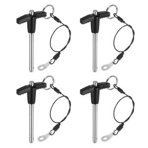 uxcell 4Pcs T Handle Lock Pins, 6mm x 50mm Usage Length Stainless Steel Push-Button Quick Release Pin
