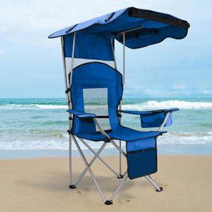Camping Chair, Portable Folding Chair for Outdoor Indoor (Navy Blue)