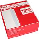 #10 Envelopes Letter Size Self Seal | 1,000 Business Mailing Security Peel and Sealing Envelope | 100% Tinted | no 10 White Windowless Legal Regular Plain Envelops Pack | 4-1/8 x 9-1/2 Inches | 24 LB