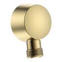 Lavatrum 100% Brass Wall Mounted Supply Elbow, Solid Brass Round Wall Elbow for Hand Shower, Check Valve Included (Brushed Gold)