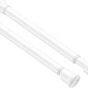 2 Pack Small Spring Tension Curtain Rod 8 to 12.5 Inch, Thin DIY Tension Rods No Drill for Slim Window Cupboard Closet Sidelights, White