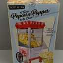 Nostalgia Vintage Hot-Air Popcorn Maker Machine - Makes Up to 12 Cups - Oil-Free - Healthier Popcorn - Classic Stand-Up Cart With Wheels - Includes Kernel Measuring Cup - White & Red