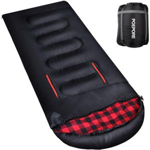 Flannel Sleeping Bag Cotton 0 Degree Cold Weather for Adults XXL Wearable Sleeping Bag 4 Seasons Waterproof with Compression Sack (86.61*31.49)
