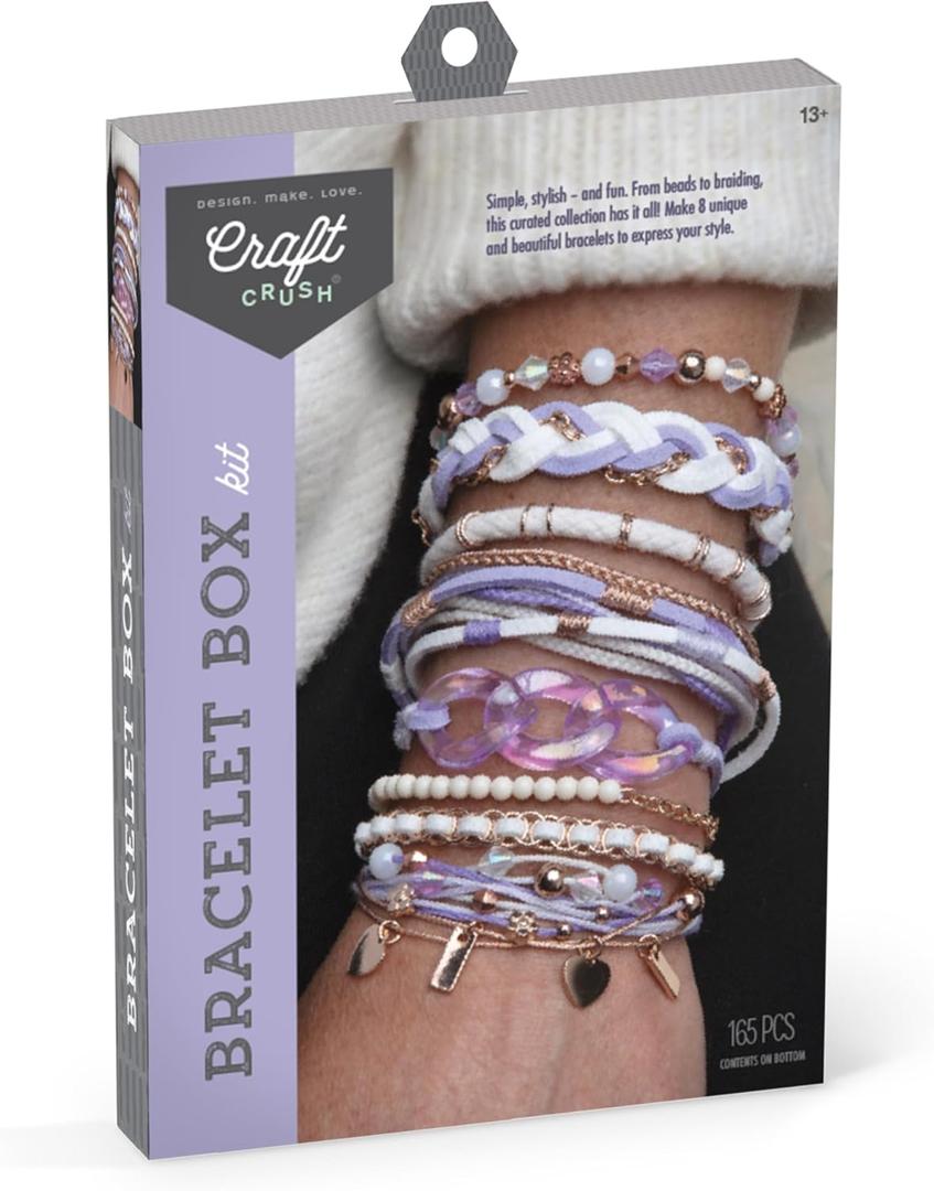 Craft Crush Bracelet Making Kit - Jewelry Making Supplies, Bracelets for Teens, Makes 8, Ages 13+