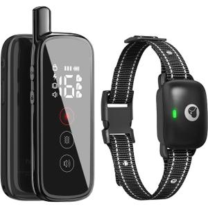 Dog Shock Collar, Dog Training Collar with Remote for Small Medium Large Dogs, Electronic Dog Collar Rechargeable with Shock Mode, 3 Safe Training Modes, Range up to 2600ft Black