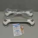 LEVERLOC 2 Pack Shower Grab Bars for Bathtubs and Showers, Easy to Install Suction Shower Handles for Bathroom Removable Handrails for Seniors Elderly Heavy Duty Safety Grip Waterproof Drill Free Gray (16.8 2 Set)