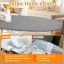 Ironing Board Cover and Pad, 18x49 Extra Wide Thick Iron Padding, Scorch & Stain Resistant Ironing board cover, Heavy Duty Iron Board Padded with Adjustable Fasteners Durable Elastic Edge, Grey
